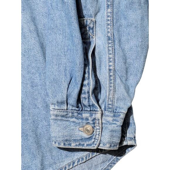 Vintage Levi’s Denim Shirt Mens L Brazil Made Western Workwear Two-Pocket Blue - Picture 5 of 14